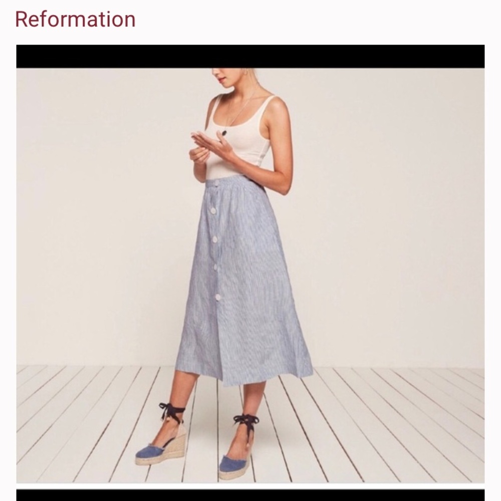 Reformation valentines skirt size